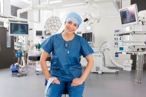 A smiling female surgeon