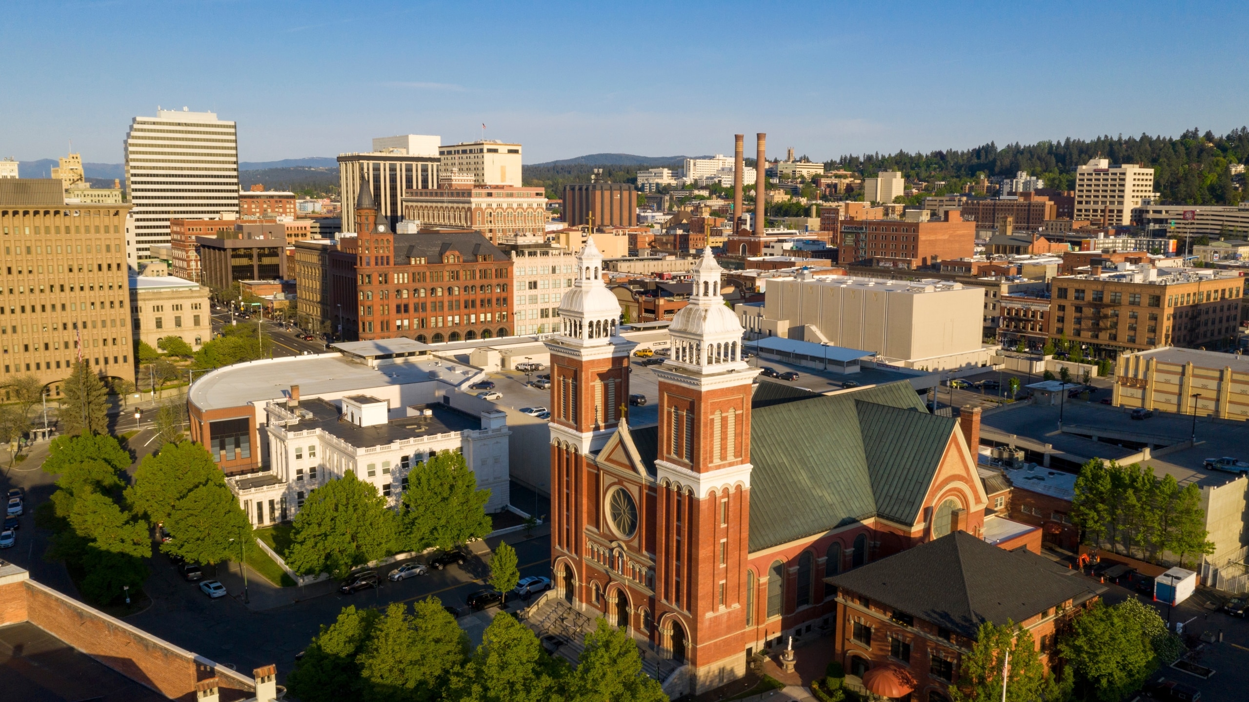 Aerial view of Spokane